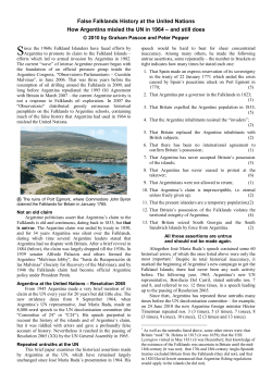 False Falklands History at the United Nations How Argentina misled