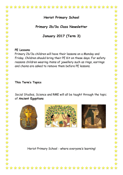 Heriot Primary School Primary 2b/3a Class Newsletter January 2017