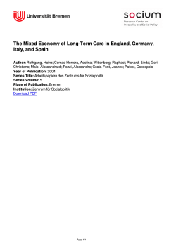 The Mixed Economy of Long-Term Care in England, Germany, Italy