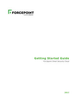 Forcepoint Email Security Cloud Getting Started Guide