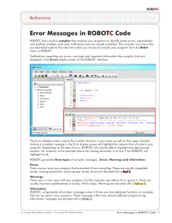 Error Messages in ROBOTC Code