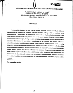 Comparison of solution behavior of polysaccharides