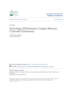 An Ecology of Performance: Gregory Bateson`s