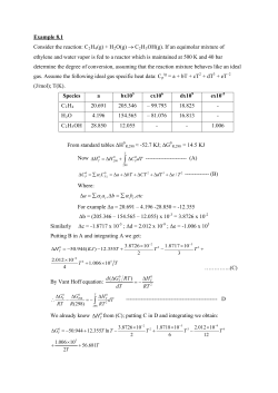 Consider the reaction: C Example 8.1 2H4(g) + H2O(g) → C2H5OH