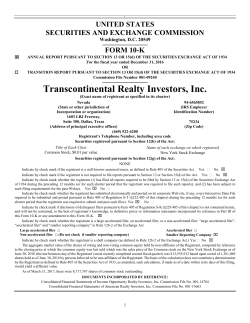 FORM 10-K - Transcontinental Realty Investors