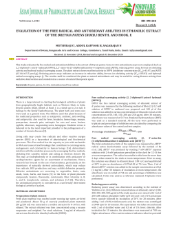 evaluation of the free radical and antioxidant abilities in ethanolic