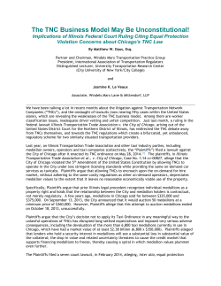 The TNC Business Model May Be Unconstitutional!