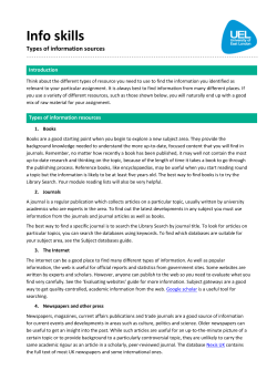Info skills - University of East London