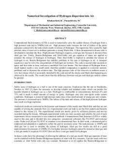 Numerical Investigation of Hydrogen dispersion into Air