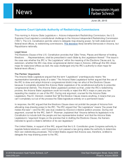 Supreme Court Upholds Authority of Redistricting Commissions