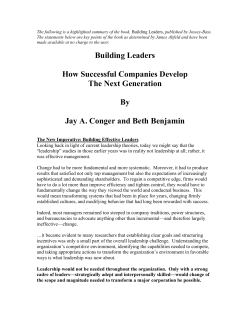 Building Leaders How Successful Companies Develop