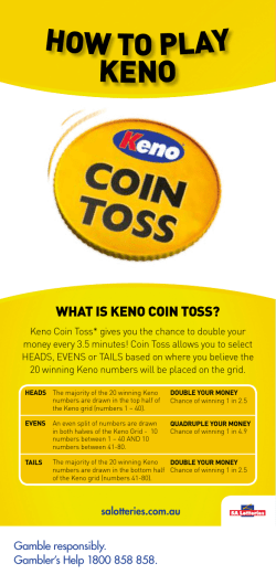 hoW to PLaY Keno Coin toss