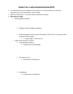 Chapter 5 Sec. 1: Light and Quantized Energy