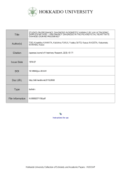 STUDIES ON PREGNANCY DIAGNOSIS IN DOMESTIC ANIMALS