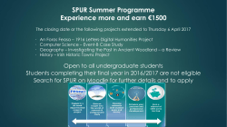 SPUR Summer Programme Experience more and earn €1500