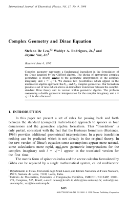 Complex Geometry and Dirac Equation - Imecc