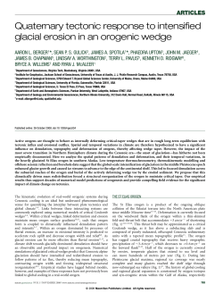Quaternary tectonic response to intensified glacial erosion in an