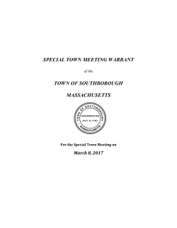 Special Town Meeting Warrant