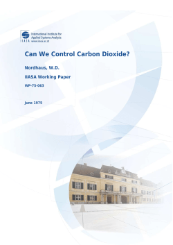 Can We Control Carbon Dioxide?