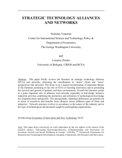 strategic technology alliances and networks