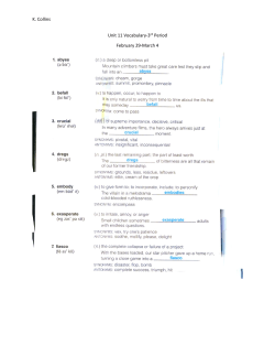 Unit 11 Spelling/Vocabulary Packet