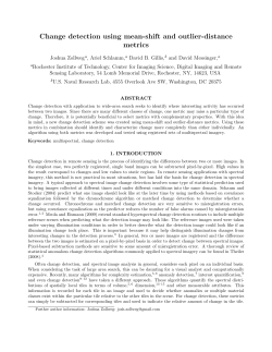 Change detection using mean-shift and outlier-distance