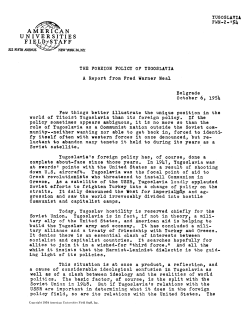 foreign policy of Yugoslavia - Institute of Current World Affairs