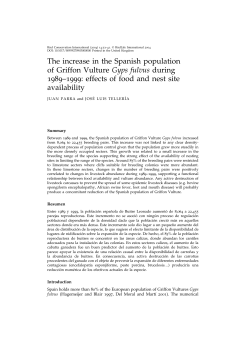 The increase in the Spanish population of Griffon Vulture