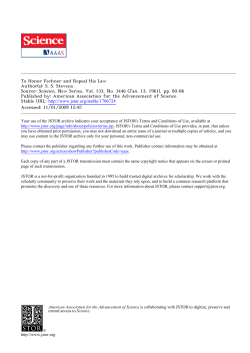 To Honor Fechner and Repeal His Law Author(s): S. S. Stevens