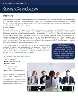 INTERVIEWS Congratulations, you`ve been offered an interview