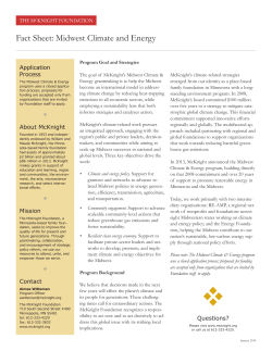 Fact Sheet: Midwest Climate and Energy