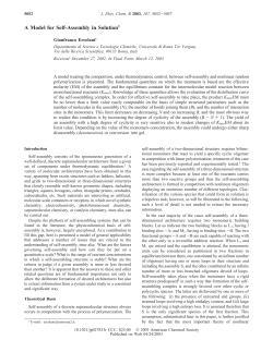A Model for Self-Assembly in Solution
