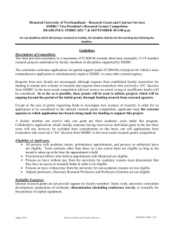 SSHRC/VICE-PRESIDENT`S RESEARCH GRANTS COMPETITION
