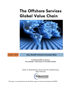 The Offshore Services Industry: A Global Value Chain pproach