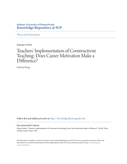 Teachers` Implementation of Constructivist Teaching: Does Career