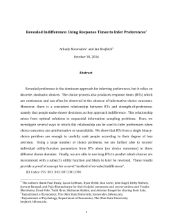 Revealed Indifference: Using Response Times to Infer Preferences*