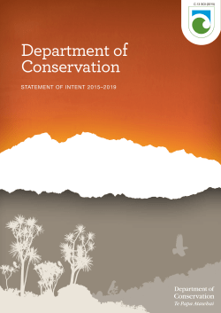 Department of Conservation - Statement of intent 2015-2019