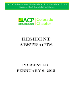 RESIDENT ABSTRACTS