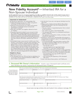 New Fidelity Account&reg; &mdash; Inherited IRA for a Non