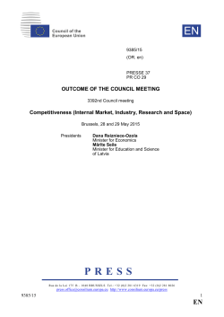 Outcome of the Council meeting - Council of the European Union