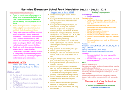 Northview Elementary School Pre-K Newsletter Dec.12