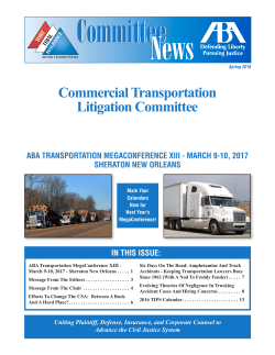 Toxic Torts and Environmental Commercial Transportation Litigation