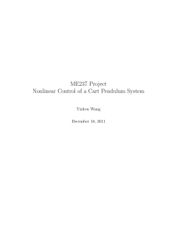 ME237 Project Nonlinear Control of a Cart Pendulum System