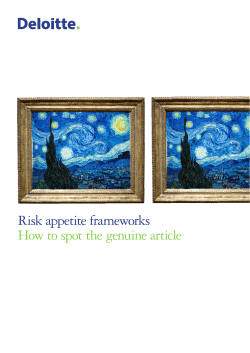 Risk appetite frameworks How to spot the genuine article