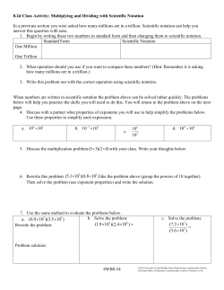 8WB8-54 8.2d Class Activity: Multiplying and Dividing with Scientific