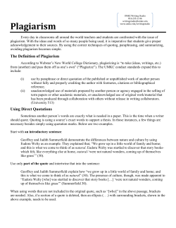 Plagiarism - University of Missouri