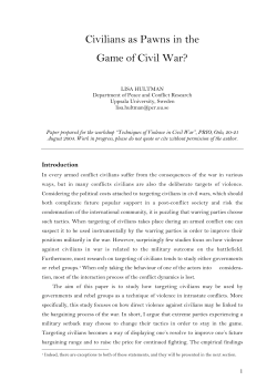 Civilians as Pawns in the Game of Civil War?