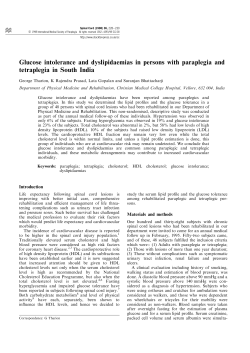 Glucose intolerance and dyslipidaemias in persons with