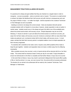 MANAGEMENT PRACTICES (ILLNESS OR INJURY)