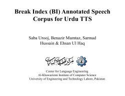 Break Index (BI) Annotated Speech Corpus for Urdu TTS